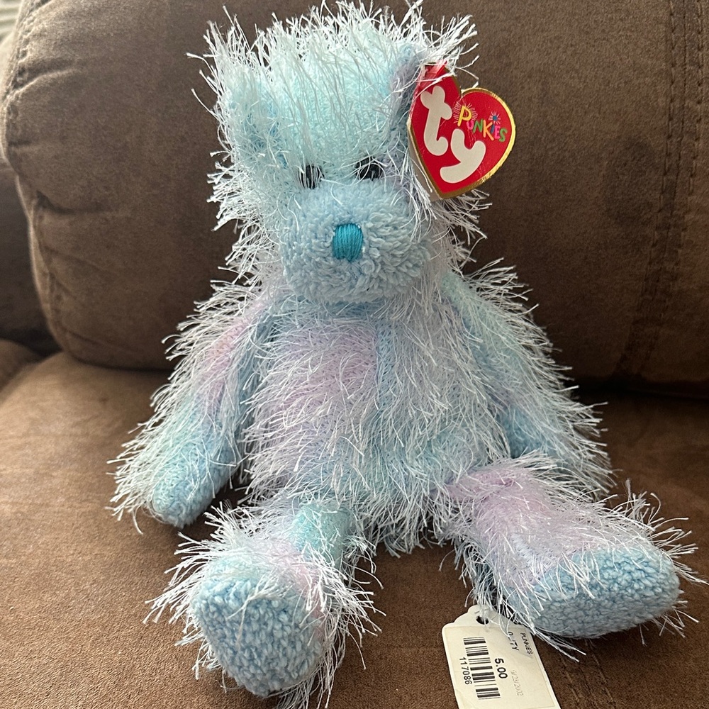 Ty Punkies Blue and Pink Stuffed Animal Beanie baby Twizzles